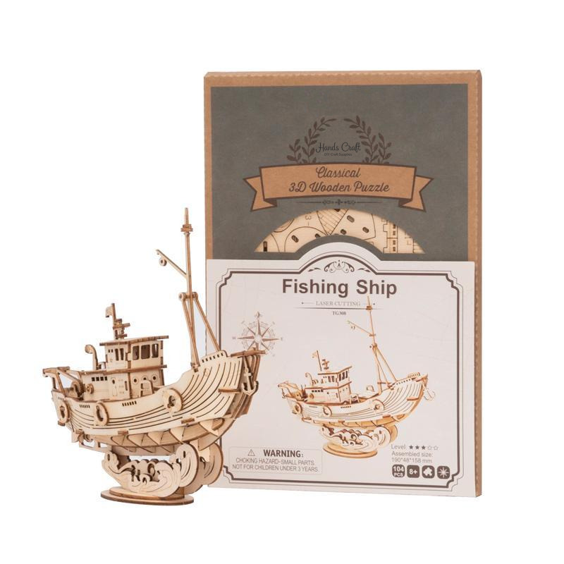 Hands Craft 3D Modern Wooden Puzzle, Fishing Ship in Vancouver Canada -  Turaco