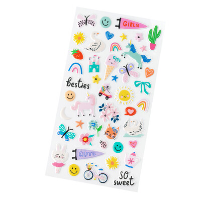 Puffy Stickers, Cool Girl - Icons