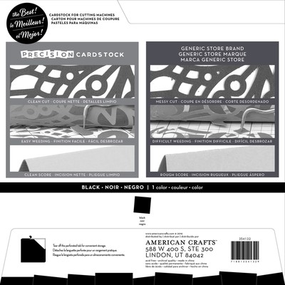 12X12 Precision Cardstock Pack, Textured - Black