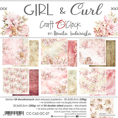 8X8 Mix Paper Pad, Girl & Curl