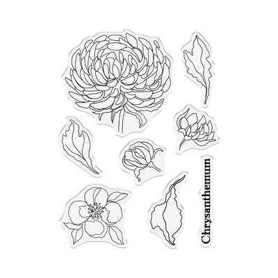 Sheena Crafts Clear Stamp, Classic Chrysanthemum