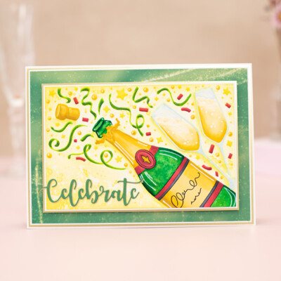 3D Embossing Folder, Celebrate Champagne