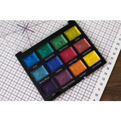 Glitter Watercolour Paint Palette, 12 Colours