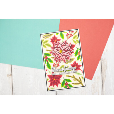 3D Embossing Folder Die & Stamp Set, Festive Foliage