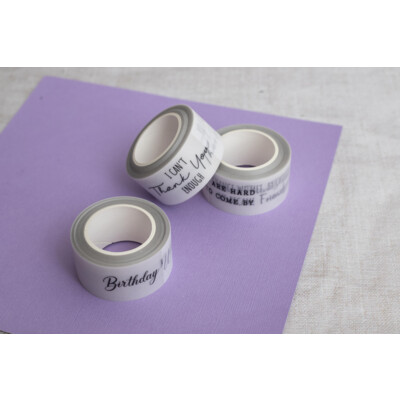 Vellum Washi Rolls, Black Sentiments