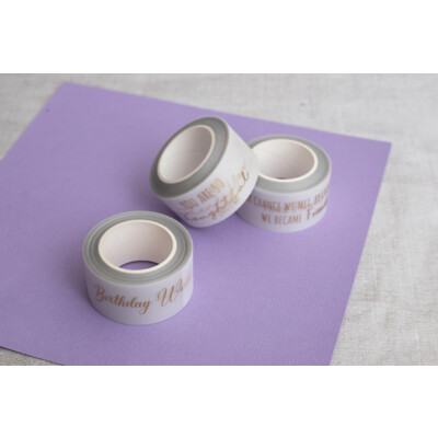 Vellum Washi Rolls, Gold Sentiments