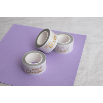 Vellum Washi Rolls, Christmas Gold Sentiments