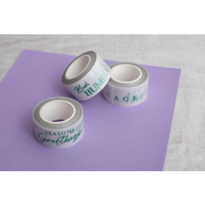 Vellum Washi Rolls, Christmas Green Sentiments