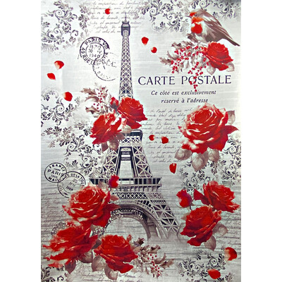 A4 Deluxe Paper, Silver - Paris Je t'aime