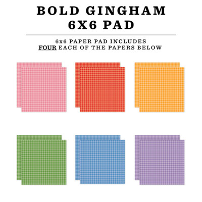 6X6 Paper Pad, Bold Gingham