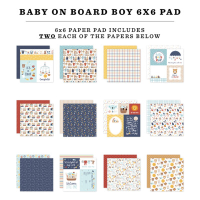 6X6 Paper Pad, Baby on Board Boy