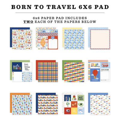 6X6 Paper Pad, Born to Travel