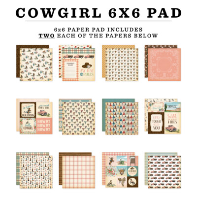 6X6 Paper Pad, Cowgirl