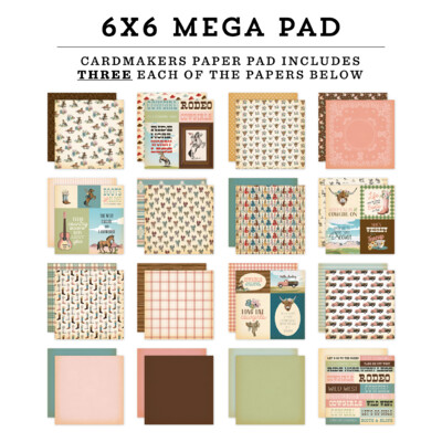 6X6 Mega Paper Pad, Cowgirl