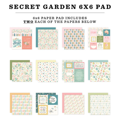 6X6 Paper Pad, Secret Garden