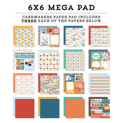 6X6 Mega Paper Pad, Summer Break