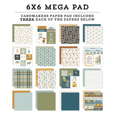 6X6 Mega Paper Pad, Special Delivery Baby Boy