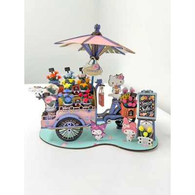 3D Modern Wooden Puzzle, Hello Kitty and Friends - Flower Cart