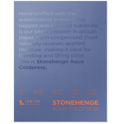 Stonehenge Aqua Coldpress 100% Cotton Paper Block, 10" x 14" (140lb)