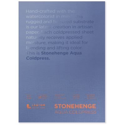 Stonehenge Aqua Coldpress 100% Cotton Paper Block, 7" x 10" (140lb)