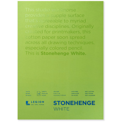 Stonehenge White 100% Cotton Paper Pad, 5" x 7" (250gsm)