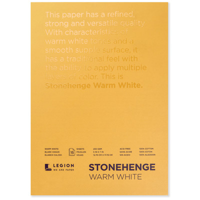 Stonehenge Warm White 100% Cotton Paper Pad, 5" x 7" (250gsm)