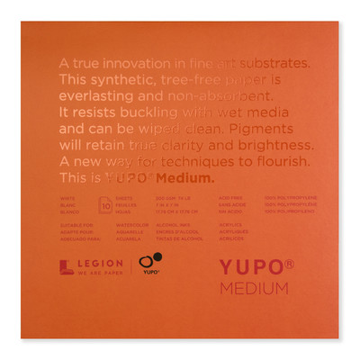 Yupo Medium Paper Pad, 7" x 7" (74lb/200gsm)