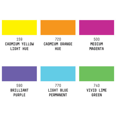 Acrylic Marker Set, Wide - Vibrants (6 Pack)