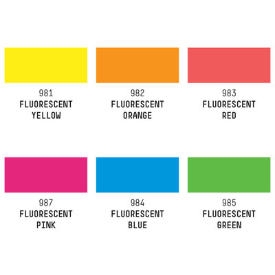 Acrylic Marker Set, Fine - Fluorescents (6 Pack)