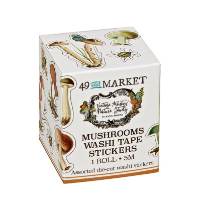 Washi Sticker Roll, Vintage Artistry Nature Study - Mushrooms