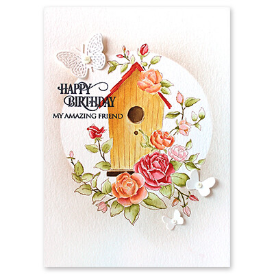 Cling Stamp, Birdhouse Beauty