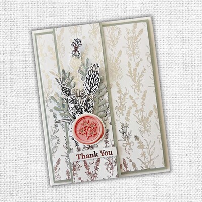 12X12 Paper Collection, Lavender & Roses - Silver Foil