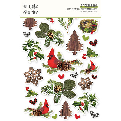 Sticker Book, Simple Vintage Christmas Lodge