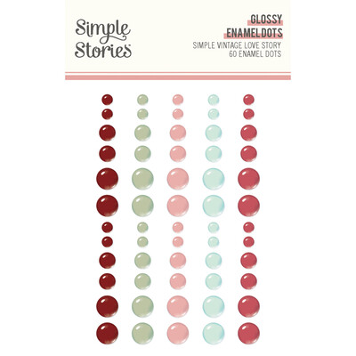 Glossy Enamel Dots, Simple Vintage Love Story