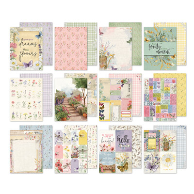 6X8 Paper Pad, Simple Vintage Meadow Flowers