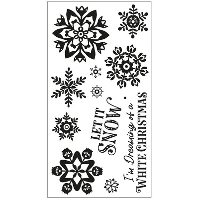 Clear Stamps Set, White Christmas (12pk)