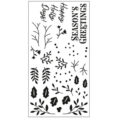 Clear Stamps Set, Happy Holly Days (29pk)