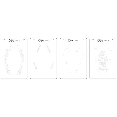 A6 Layered Stencils, Merry & Bright #3 (4pk)