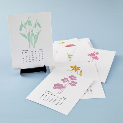 BetterPress Press Plates & Die Bundle, Florals Through the Years - 2025 DIY Calendar & DIY Easel