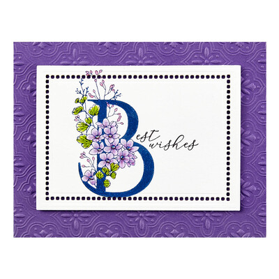 BetterPress Press Plate, Floral Alphabet - Floral B & Sentiment