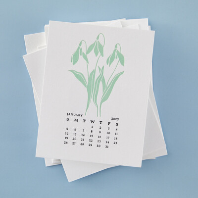 BetterPress Press Plates, Florals Through the Years - January Snowdrop