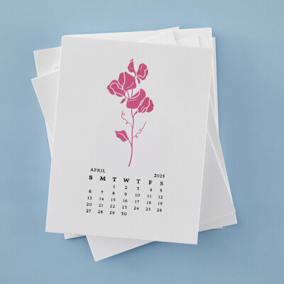 BetterPress Press Plates, Florals Through the Years - April Sweet Pea