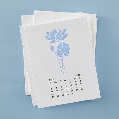 BetterPress Press Plates, Florals Through the Years - July Water Lily