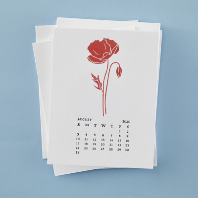 BetterPress Press Plates, Florals Through the Years - August Poppy