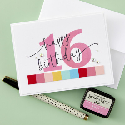 BetterPress Press Plates, Color Mix Celebrations - Sweeping Celebration Sentiments