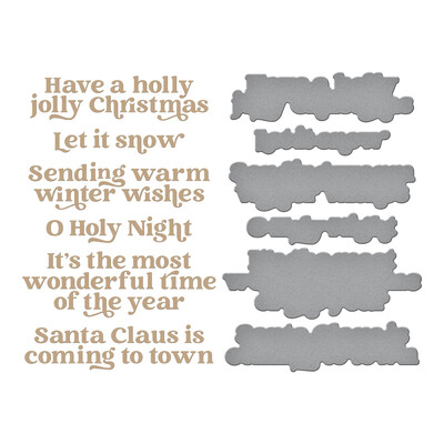 Glimmer Hot Foil Plate & Die Set, Simon's Snow Globes - Wonderful Winter Sentiments