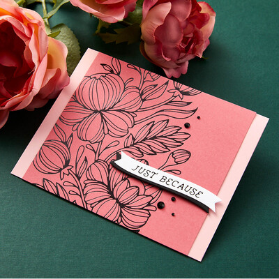 Glimmer Hot Foil Plate, Glimmering Flowers - Glimmering Peonies