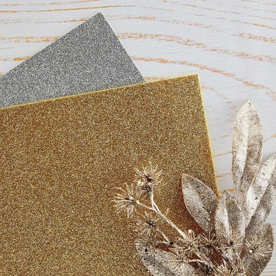 Card Shoppe Essentials Pop-Up Die Cutting Glitter Foam Sheets, Gold & Silver