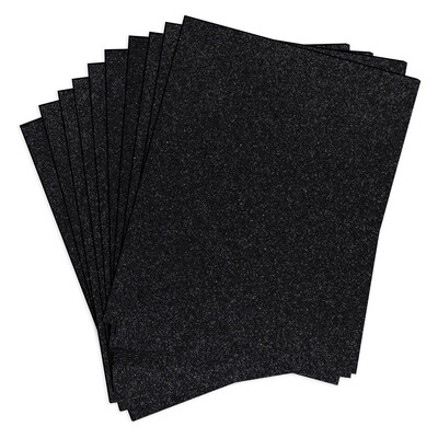 8.5X11 Pop-up Die Cutting Glitter Foam Sheets, Black