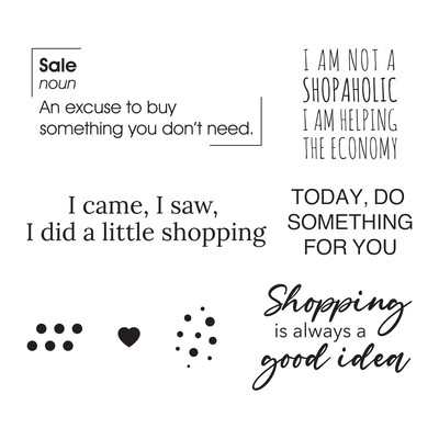 Clear Stamp, Add to Cart Too - Shopping Run Sentiments